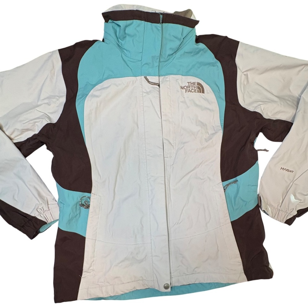 The North Face Women's Light Blue White Brown Ski Jacket